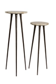 Light & Living Zuil Set van 2 ZYN Marmer Ø30x84+Ø35x101,5 cm Taupe Bruin Brons - afbeelding 1