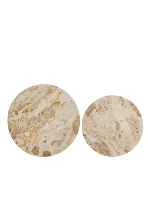 Light & Living Zuil Set van 2 ZYN Marmer Ø30x84+Ø35x101,5 cm Taupe Bruin Brons - afbeelding 3