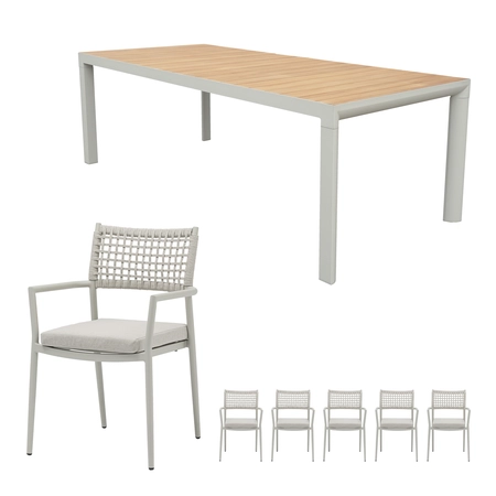 Liv dining set zand voor 6 personen - afbeelding 1