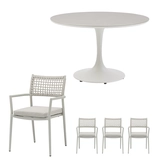 Liv ronde dining set zand voor 4 personen - afbeelding 1
