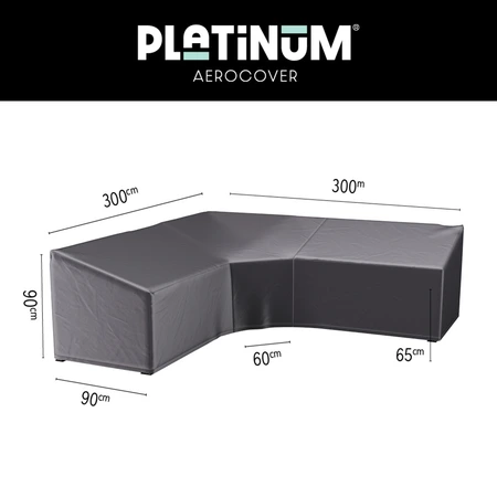 Lounge cover L/Trapeze 300x300x90xH65/90 HB Anthracite - afbeelding 1