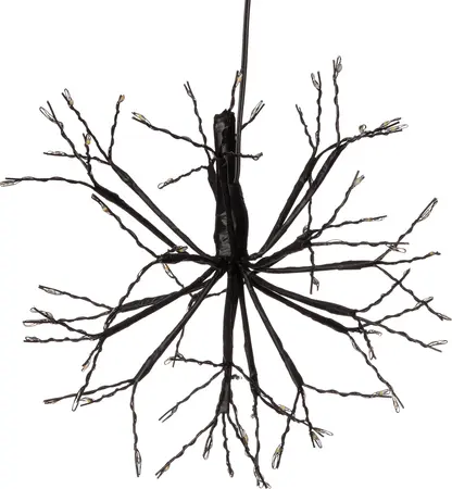 Luca Lighting kersthanger Dandelion zwart met wit verlichting D 30 H 21 cm - afbeelding 1