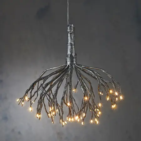 Luca Lighting kersthanger Dandelion zwart met wit verlichting D 45 H 32 cm - afbeelding 2
