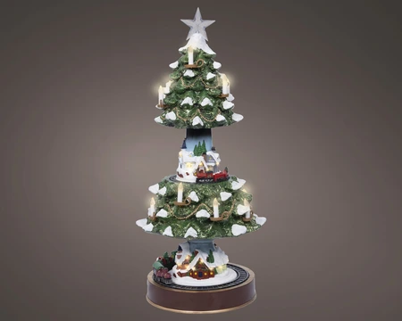 Lumineo LED kerstboom met trein D 24,5 x H 49 cm