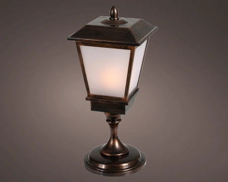 Lumineo LED lantaarn antique brass B 25 x H 58 cm