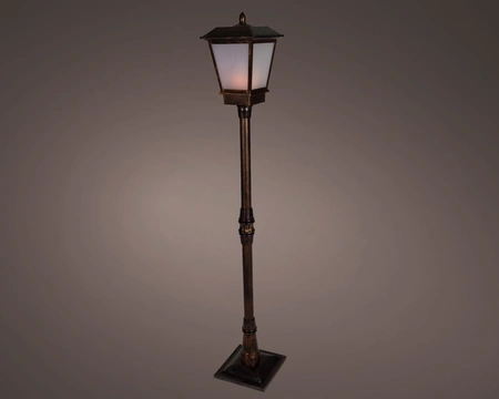Lumineo LED staande buitenlantaarn antique brass B 25 x H 160 cm