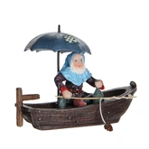 Luville Kerstdorpminiatuur Efteling Kabouter in boot - L 9,5 x B 4,5 x H 6,5 cm
