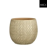 Madeira pot rond creme - h23xd23cm