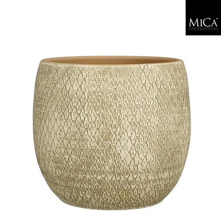 Madeira pot rond creme - h28xd28cm