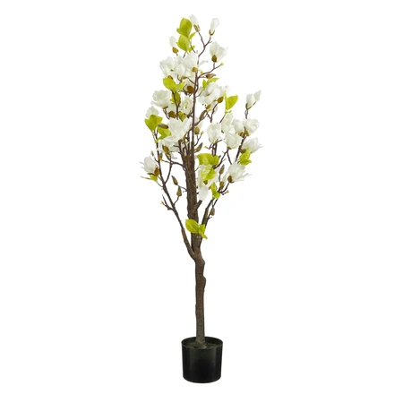 Magnolia boom in pot wit - h130xd50cm