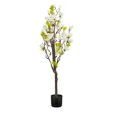 Magnolia boom in pot wit - h130xd50cm
