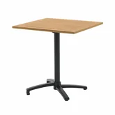 Malmö bistrotafel 70 x 70 cm zwart inklapbaar teak