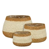 Mand bruin set van 3 - h18xd28cm