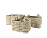Mand polyester bruin 3st - afbeelding 1