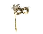 Masker plastic L18b13h1cm goud