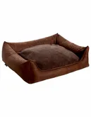 MaxxNobel Orthopedische hondenmand Lederlook/teddy Cognac 100/80 - afbeelding 2
