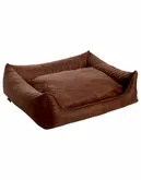 MaxxNobel Orthopedische hondenmand Lederlook/teddy Cognac 80/60