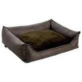 MaxxNobel Orthopedische hondenmand Lederlook/teddy Olijf 100/80 - afbeelding 2
