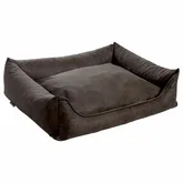 MaxxNobel Orthopedische hondenmand Lederlook/teddy Olijf 120/85
