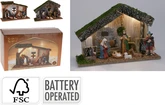 Kerststal met LED verlichting - afbeelding 1