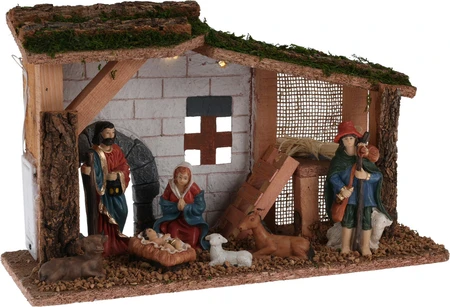 Kerststal met LED verlichting - afbeelding 3
