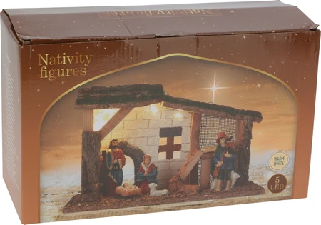 Kerststal met LED verlichting - afbeelding 4