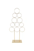 Metalen kerstboom ringen op voet B 39 x H 84 cm gold