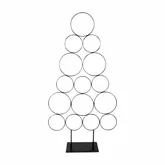 Metalen kerstboom ringen op voet B 64 x H 124 cm black