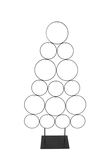 Metalen kerstboom ringen op voet B 64 x H 124 cm black