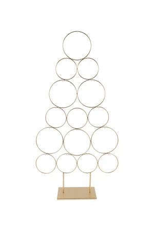 Metalen kerstboom ringen op voet B 64 x H 124 cm gold