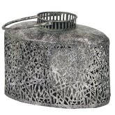 Metalen Lantaarn zilver 31x17,5x40,5