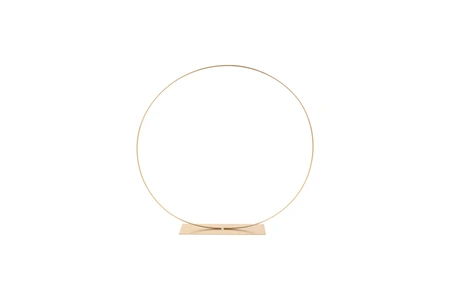 Metalen ring op voet D 45 cm gold