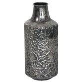Metalen vaas zilver D16x36