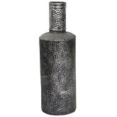 Metalen vaas zilver D17x52,7