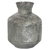 Metalen vaas zilver D26,5x34
