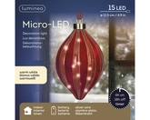 Micro LED olijf d12h21cm15L rd/wwit - afbeelding 2