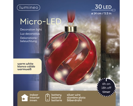 MicroLED bal d14cm-30L rd/wwit - afbeelding 2