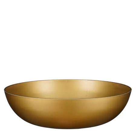 Mila decoratie schaal recycled plastic goud - h10,5xd37cm