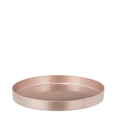 Mila decoratie tray recycled plastic champagne - h3xd27cm