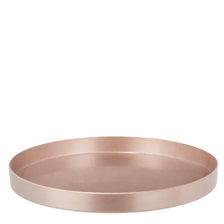 Mila decoratie tray recycled plastic champagne - h3xd32cm