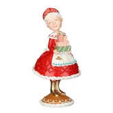 Mrs santa cadeau rood - h30,5xd15cm