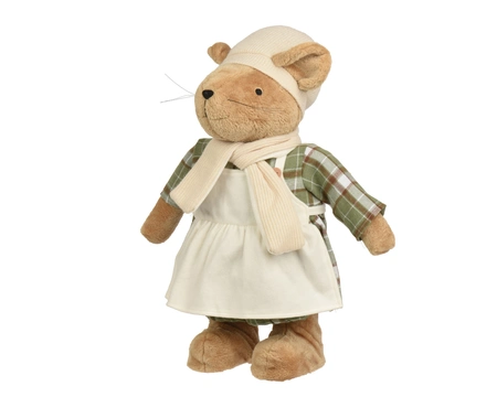 Muis polyester L36b25h60cm wit/groen