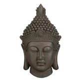 Muurdecoratie buddha d.grijs - l36xb13xh66cm