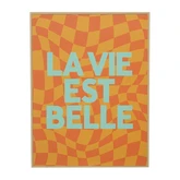 Muurdecoratie oranje La Vie Est Belle FSC Mix - l31xb41xh3cm
