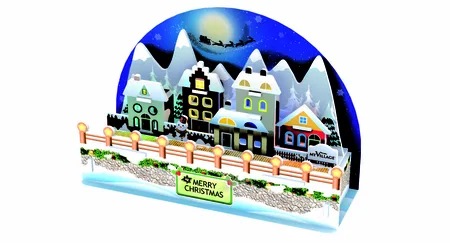 My Village kerstkaart 3D puzzel LED 15 x 6 x 10 CM