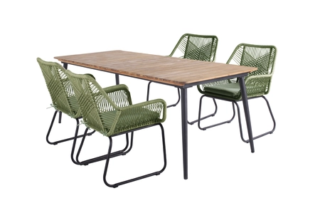Napoli dining set groen voor 4 personen - afbeelding 1