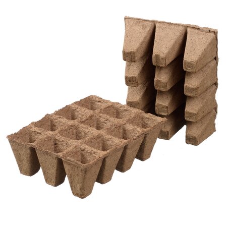 Nature Turfpottrays - 6 trays van 12 stuks - H5x4x4cm - afbeelding 1