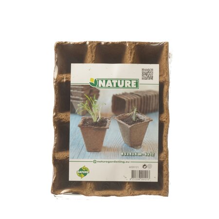 Nature Turfpottrays - 6 trays van 12 stuks - H5x4x4cm - afbeelding 3