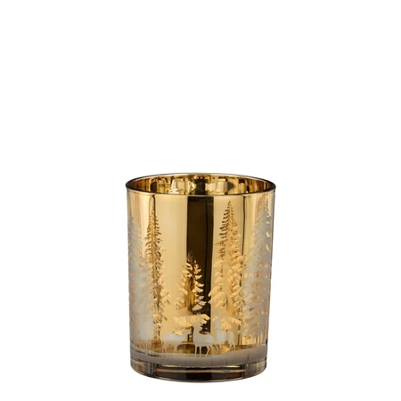 Noble theelicht houder boom goud - h12,5xd10cm