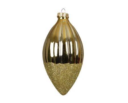 Olijf glas d6h12cm licht goud 3st - afbeelding 2